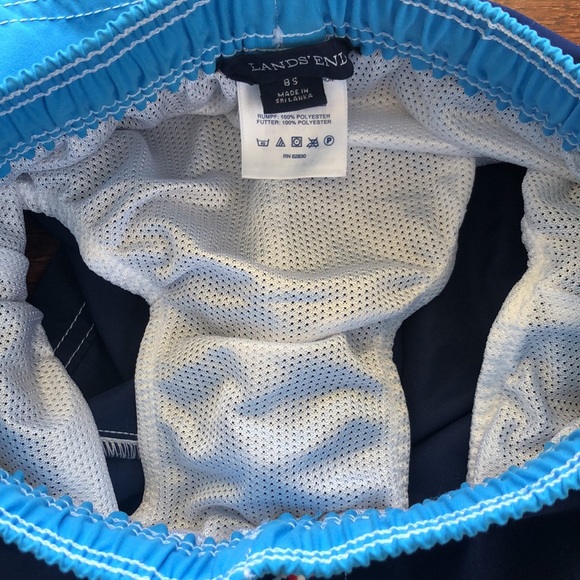 Lands End Boys Blue Swim Trunks - Picture 3 of 5